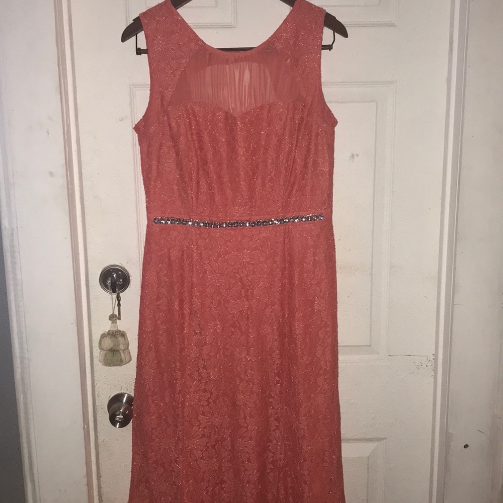 Enfocus pink lace gems dress